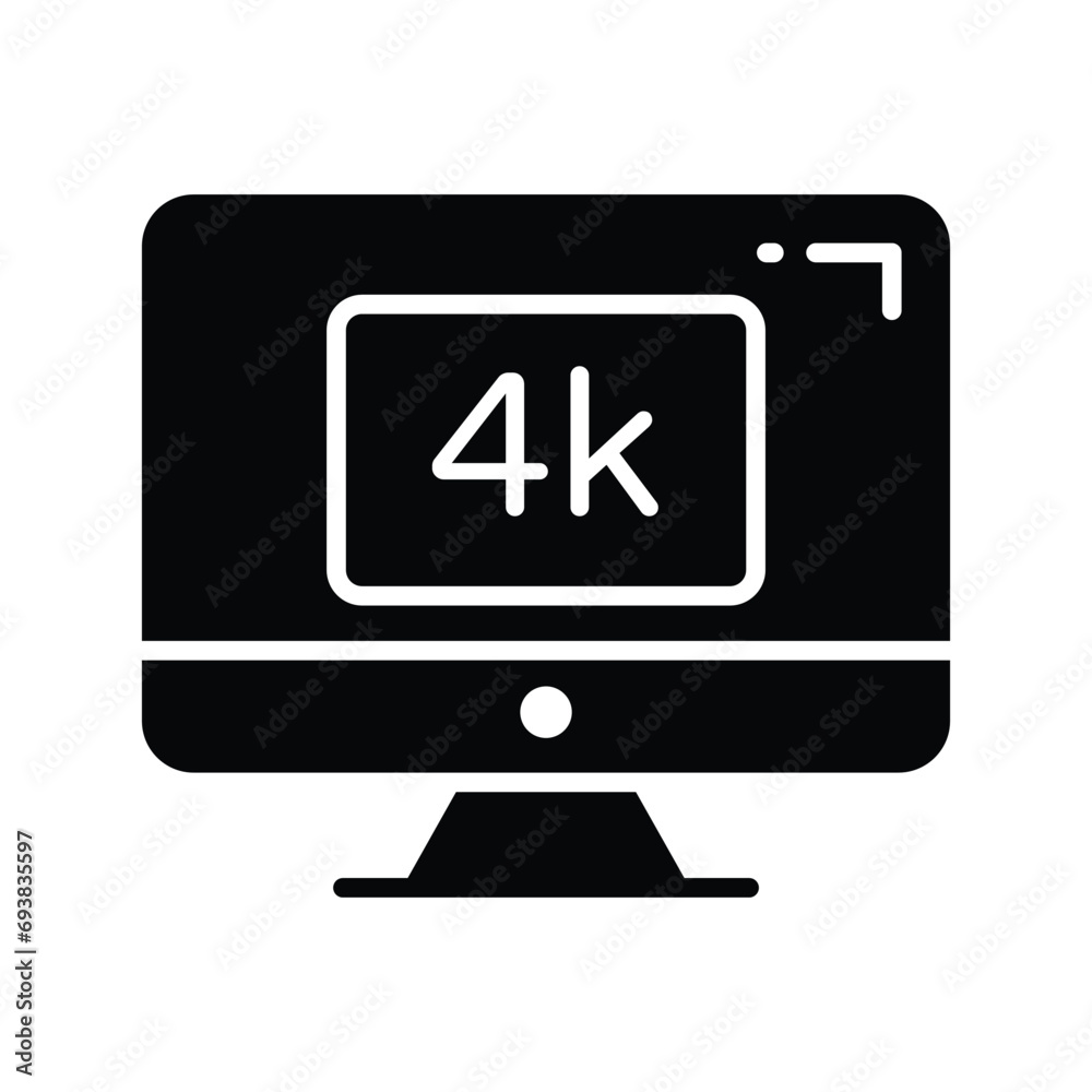 Led tv screen, icon of 4k Technology in trendy style Led tv screen, icon of 4k Technology in trendy style