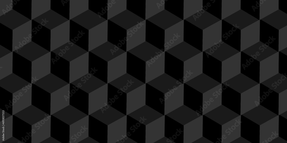 Abstract cubes geometric tile and mosaic wall or grid backdrop hexagon technology. Black and gray geometric block cube structure. Seamless geometric pattern grid backdrop triangle abstract background. Abstract cubes geometric tile and mosaic wall or grid backdrop hexagon technology. Black and gray geometric block cube structure. Seamless geometric pattern grid backdrop triangle abstract background.