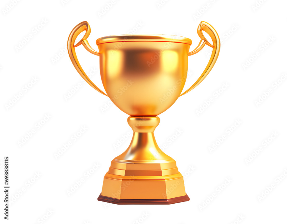 Gold trophy cup isolated on transparent background Gold trophy cup isolated on transparent background