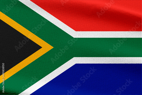 Close-up view of South Africa National flag.