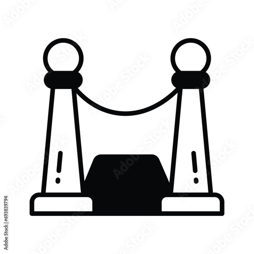 Vip entrance red carpet vector design, a welcome red mat, concept of cinema premier editable icon