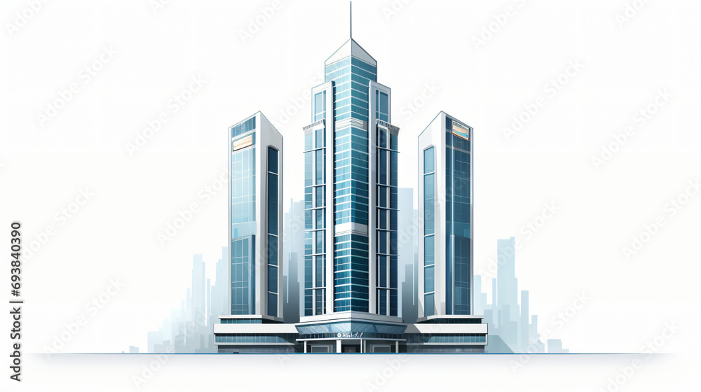 Skyscraper Illustration on White Background