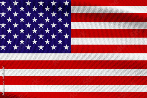 Close-up view of United States National flag.
