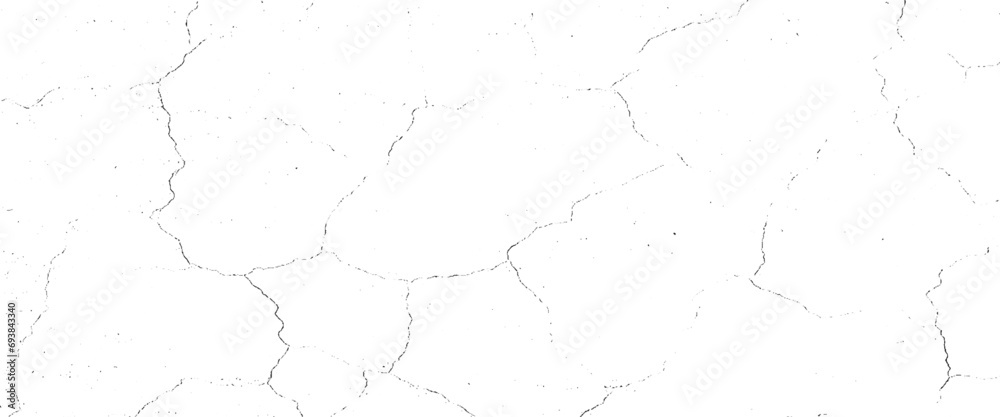 Vector black distress texture of multiple cracks design, abstract distressed grunge surface texture Transparent background.