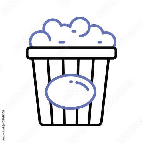 A perfectly design of popcorns pack vector icon, isolated on white background