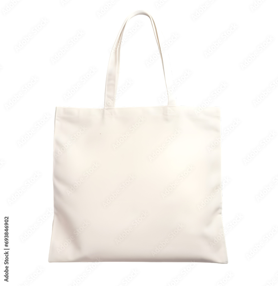 Mock up of pure white tote bag on transparent background Mock up of pure white tote bag on transparent background