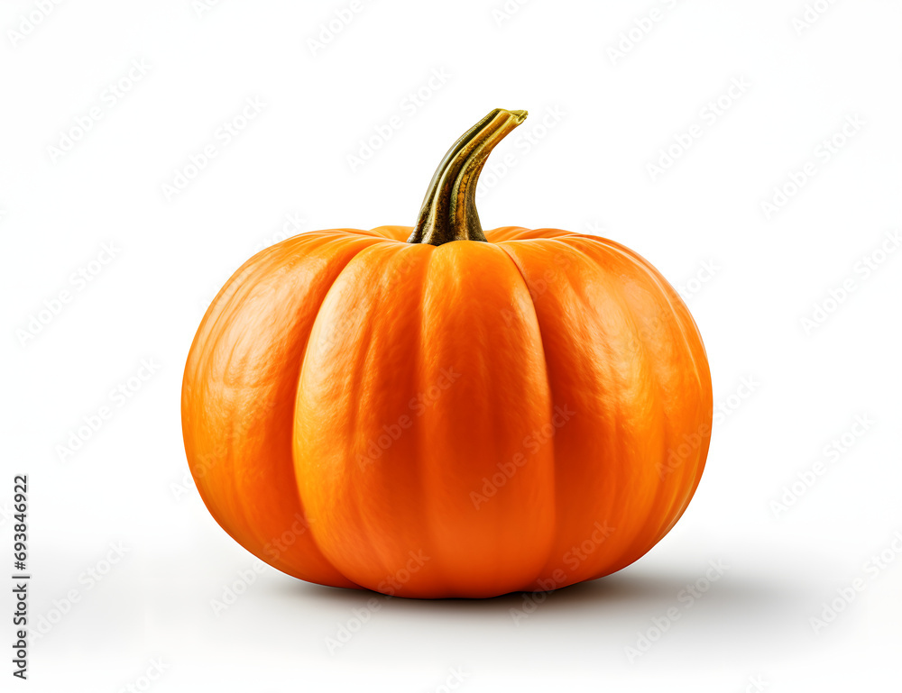 Obraz premium an orange pumpkin isolated on a white background