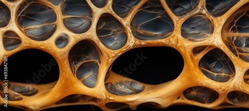 A close up of the inside of a bone. Generative AI.
