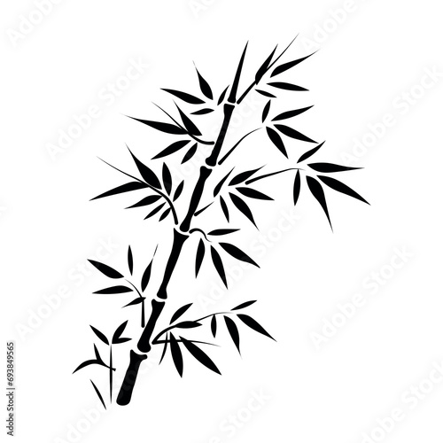 Fototapeta Naklejka Na Ścianę i Meble -  Bamboo vector black icon on white background