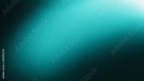 4K dark soft blue grainy texture background with noise.  Black and turquoise colors gradient background.