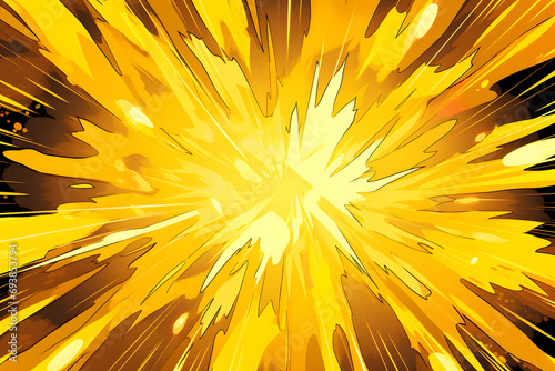 an abstract yellow and black explosion burst with bright streaks