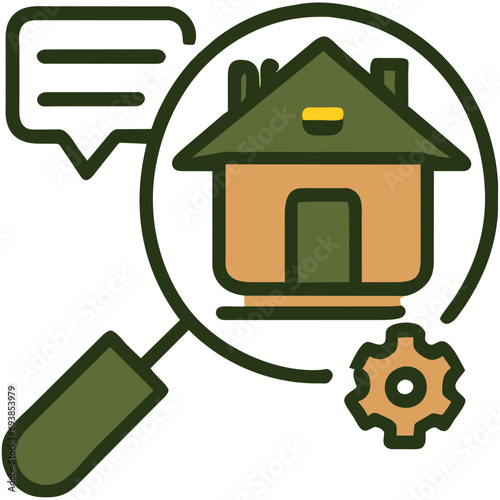 Real estate magnate (magnifying glass) vektor icon illustation