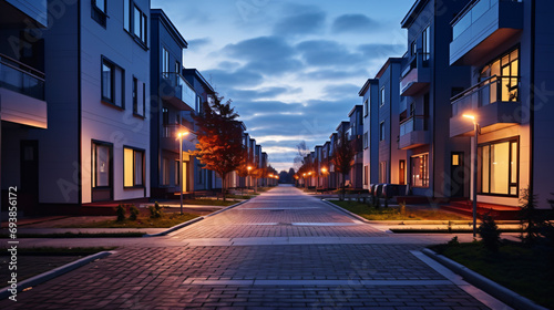 Street with new apartments