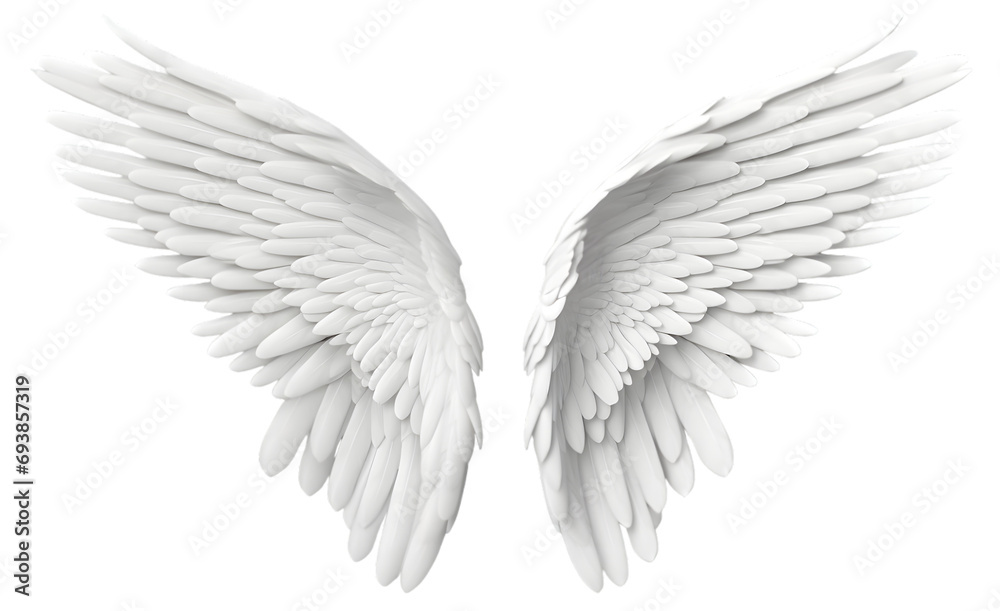 Obraz premium White Angel wings isolated on transparent background