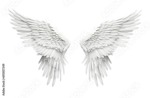 White Angel wings isolated on transparent background © Oksana