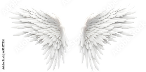 White Angel wings isolated on transparent background
