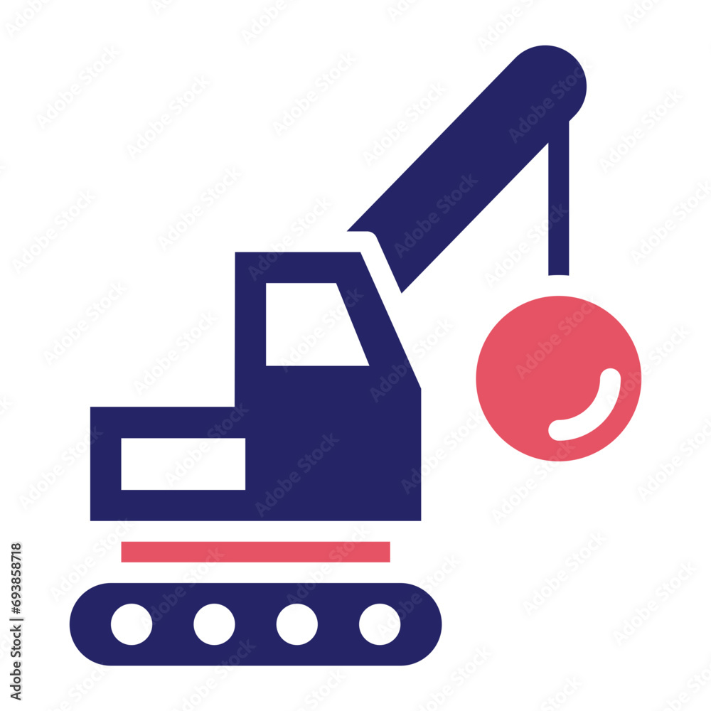 Fototapeta premium Demolition Crane Icon