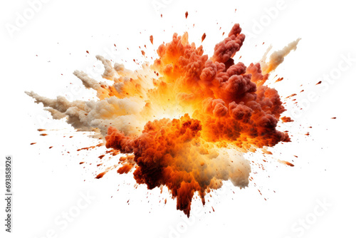 An explosion isolated on a transparent background. photo