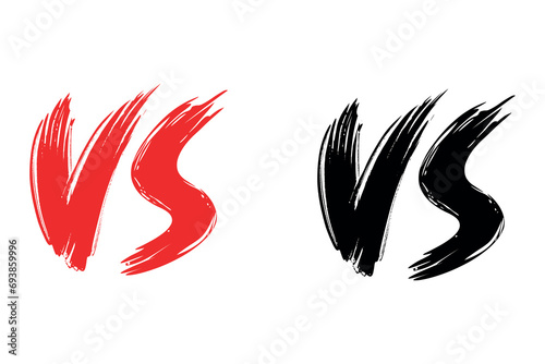 Versus sign, fight competition, VS letter, battle vs match.