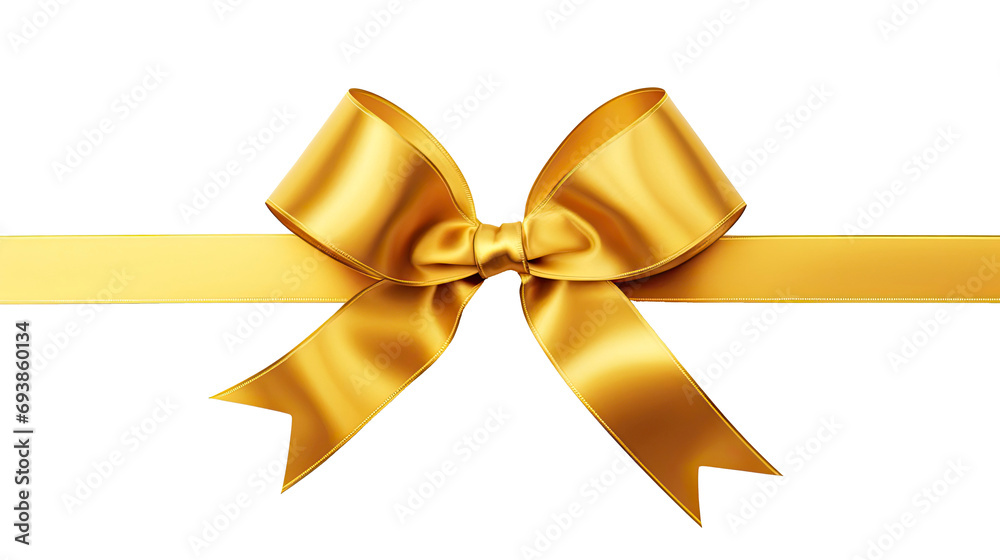 Golden ribbon and bow isolated on a transparent background. Golden ribbon and bow isolated on a transparent background.