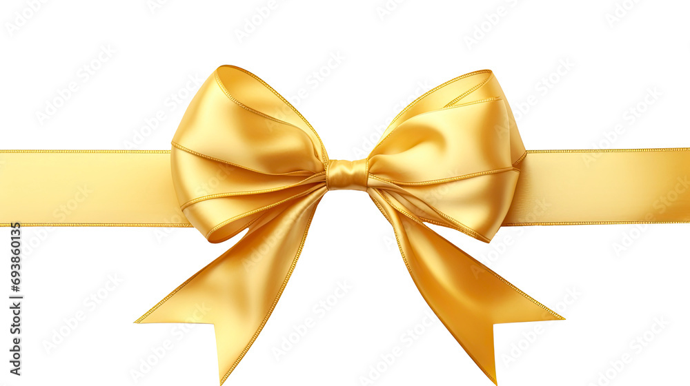 Golden ribbon and bow isolated on a transparent background. Golden ribbon and bow isolated on a transparent background.