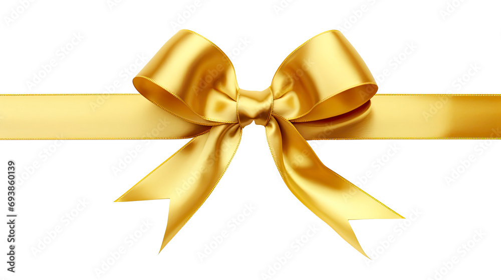 Golden ribbon and bow isolated on a transparent background. Golden ribbon and bow isolated on a transparent background.