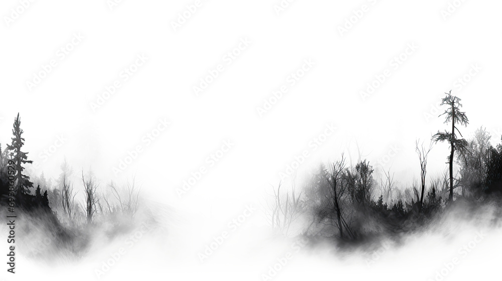 Spooky fog overlays isolated on transparent background. - obrazy, fototapety, plakaty 