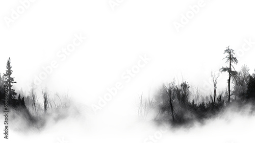 Spooky fog overlays isolated on transparent background.