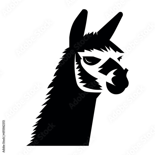Alpaca vector black icon on white background