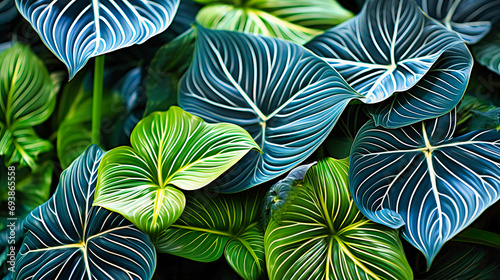 Alocasia leaves  a wonder of intricate patterns  unfurl to reveal nature s captivating design.
