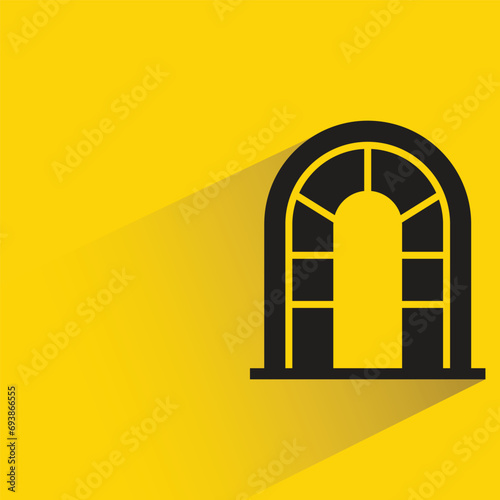 window pane icon with shadow on yellow background