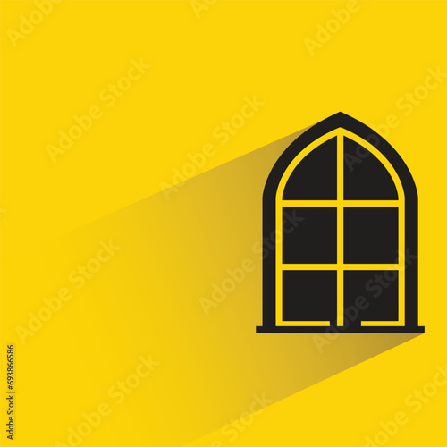window pane icon with shadow on yellow background
