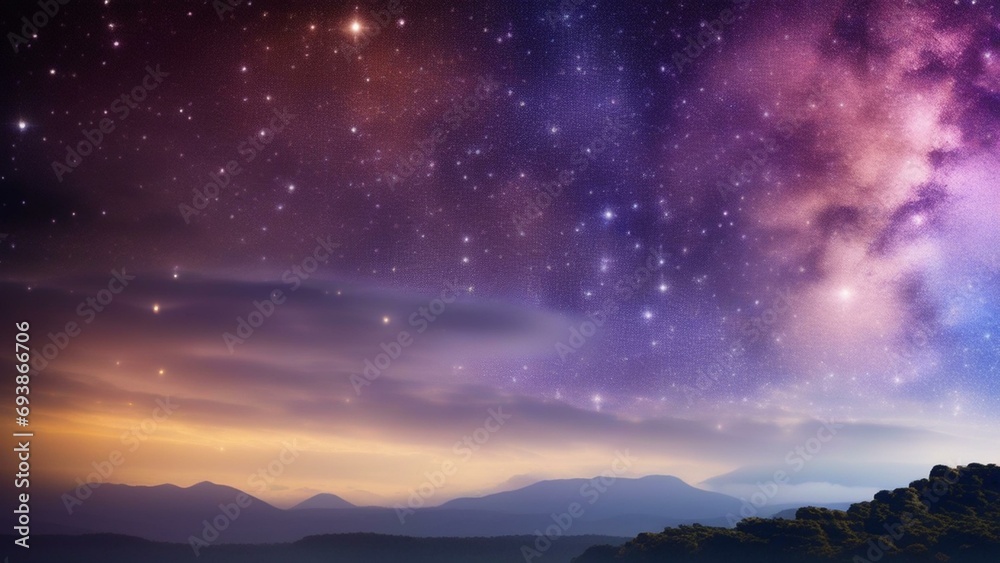 Obraz premium Yoga health and wellness meditation galaxy background