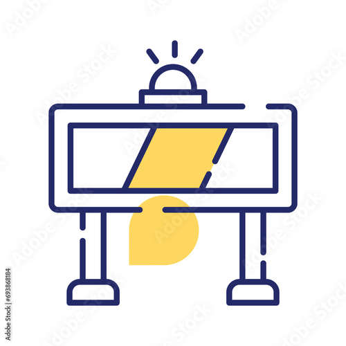 Modern icon of construction barrier, customizable vector