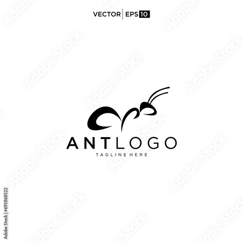 Ant Logo Design template. Vector Illustration