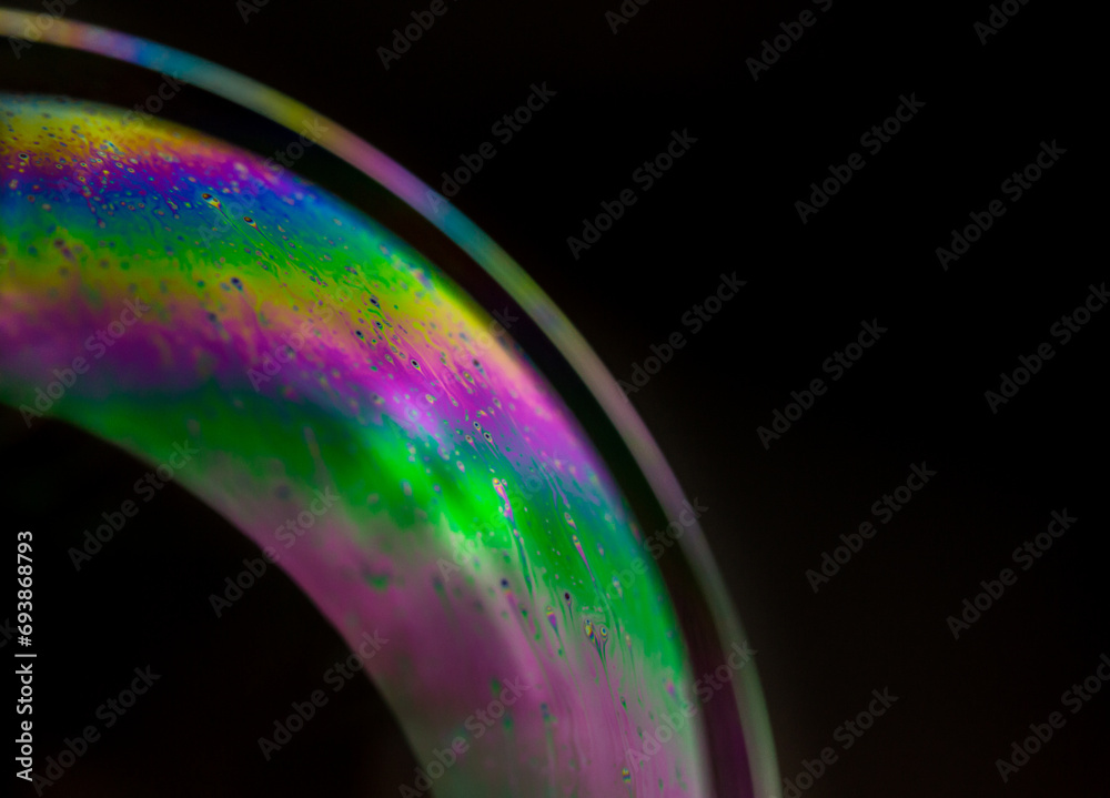 Macro view of a soap bubble, soap bubble texture Macro view of a soap bubble, soap bubble texture
