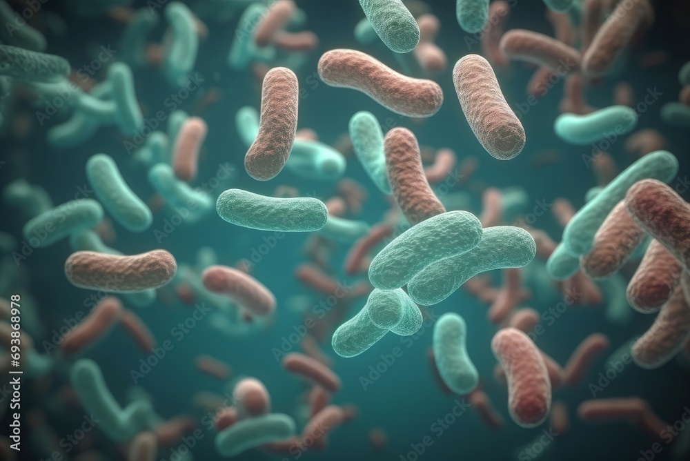 Escherichia coli colony bacteria examination. Laboratory microbial biochemistry investigation experiment. Generate ai - obrazy, fototapety, plakaty 