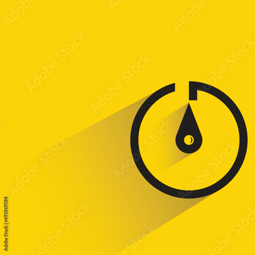 speedometer icon with shadow on yellow background