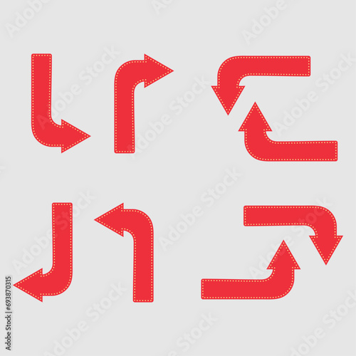 Red arrow signs with lights