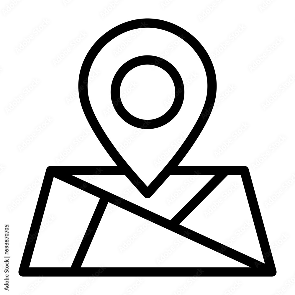This is the Map Location icon from the Essential Element icon collection with an Outline style
