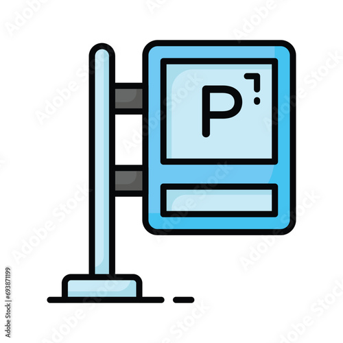 Parking board vector icon isolated on white background