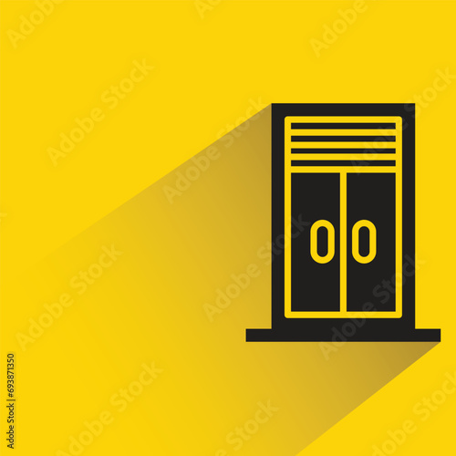 window pane icon with shadow on yellow background