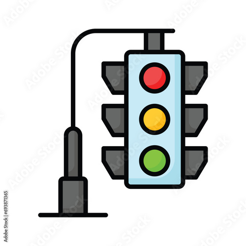 Beautifully designed vector of traffic signals, traffic lights icon