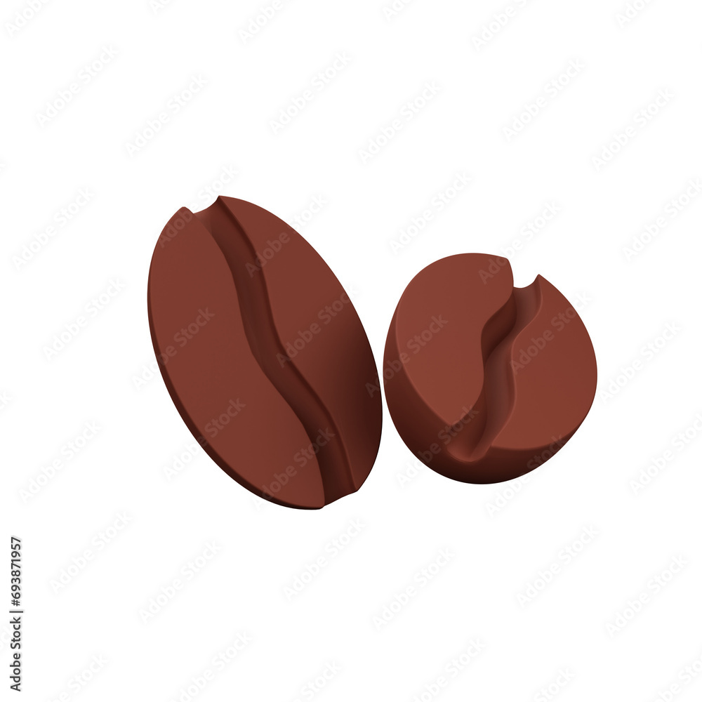 Fototapeta premium 3D Rendered Coffee Bean Isolated on The Transparant Background