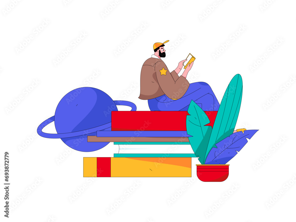 Education and learning people flat vector concept hand drawn illustration
Education and learning people flat vector concept hand drawn illustration
