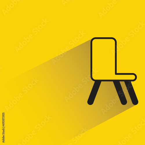chair icon with shadow on yellow background