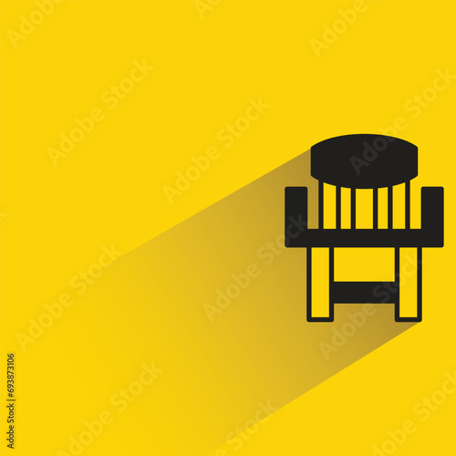 chair icon with shadow on yellow background