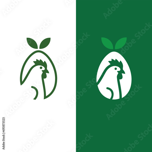 Vector of egg with chicken inside 