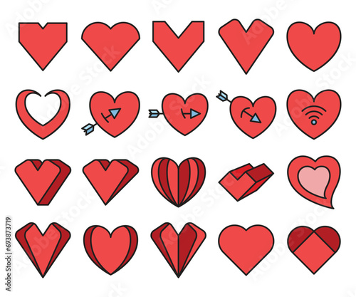 heart icons set vector illustration