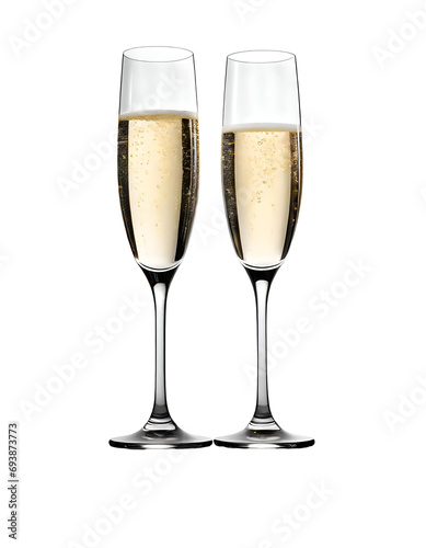 Two glasses of champagne.
